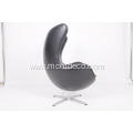 Leather egg chair in black